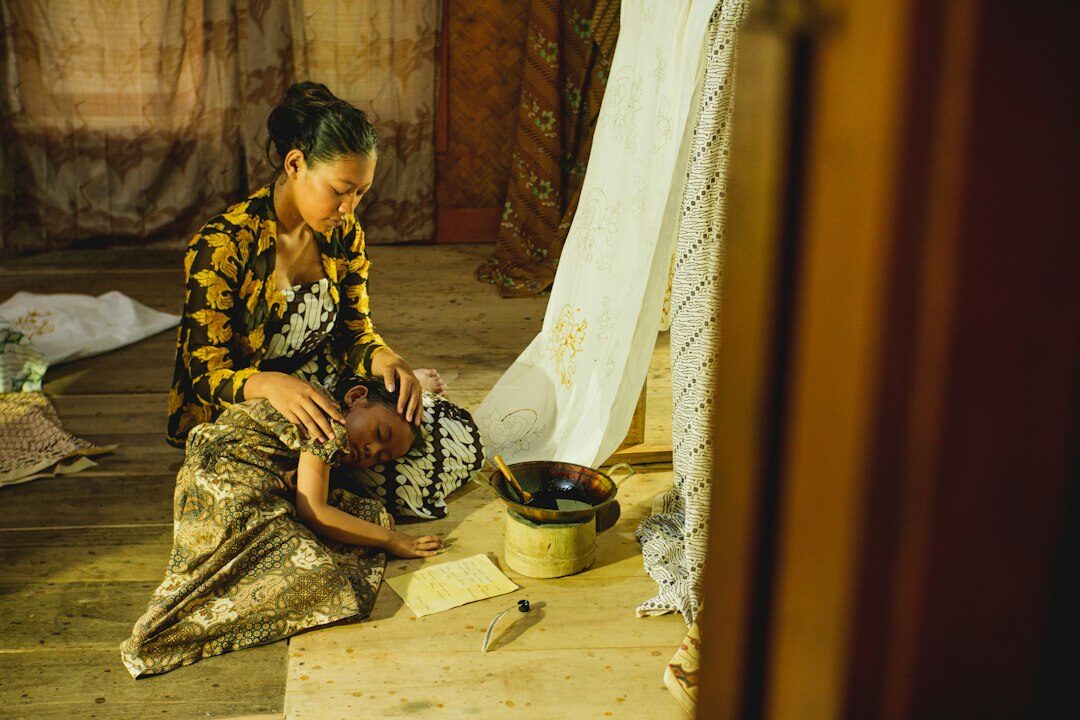 indigenous woman weaving