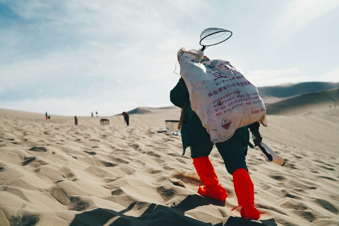 miner working in desert