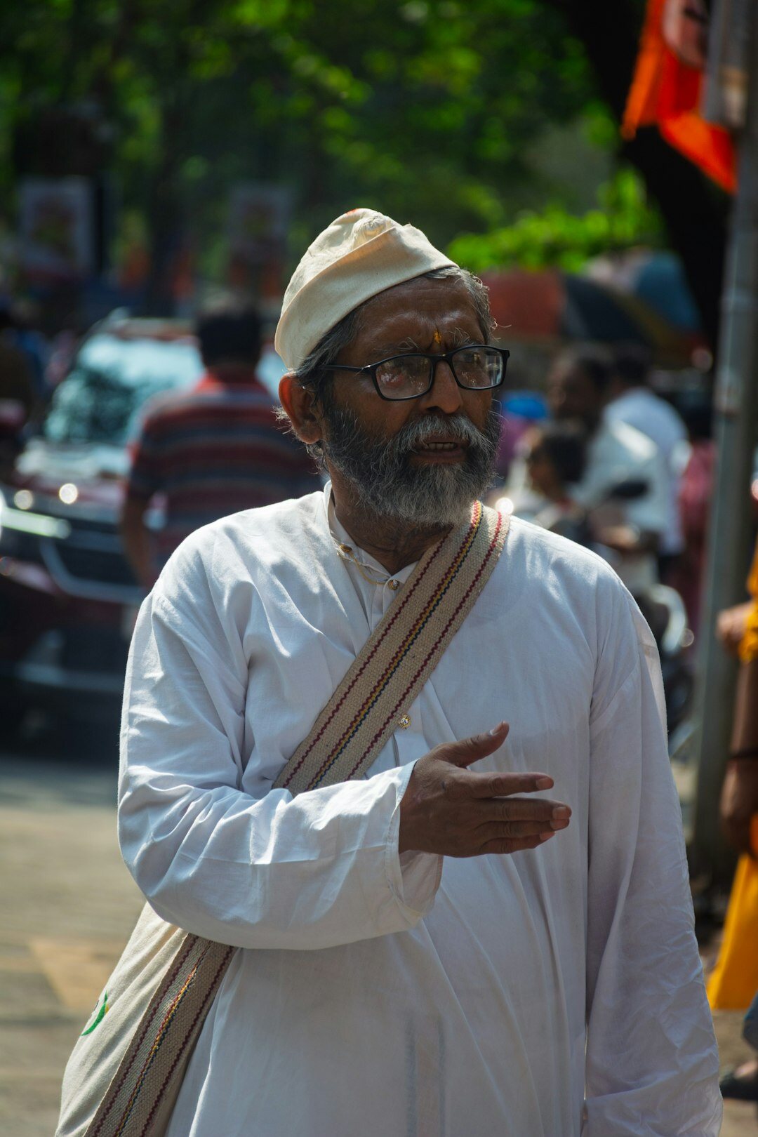 elderly man talking